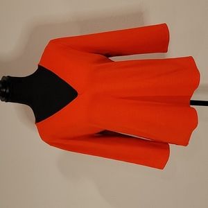 Ann Taylor Factory VNeck Top Tangerine 3/4 sleeve